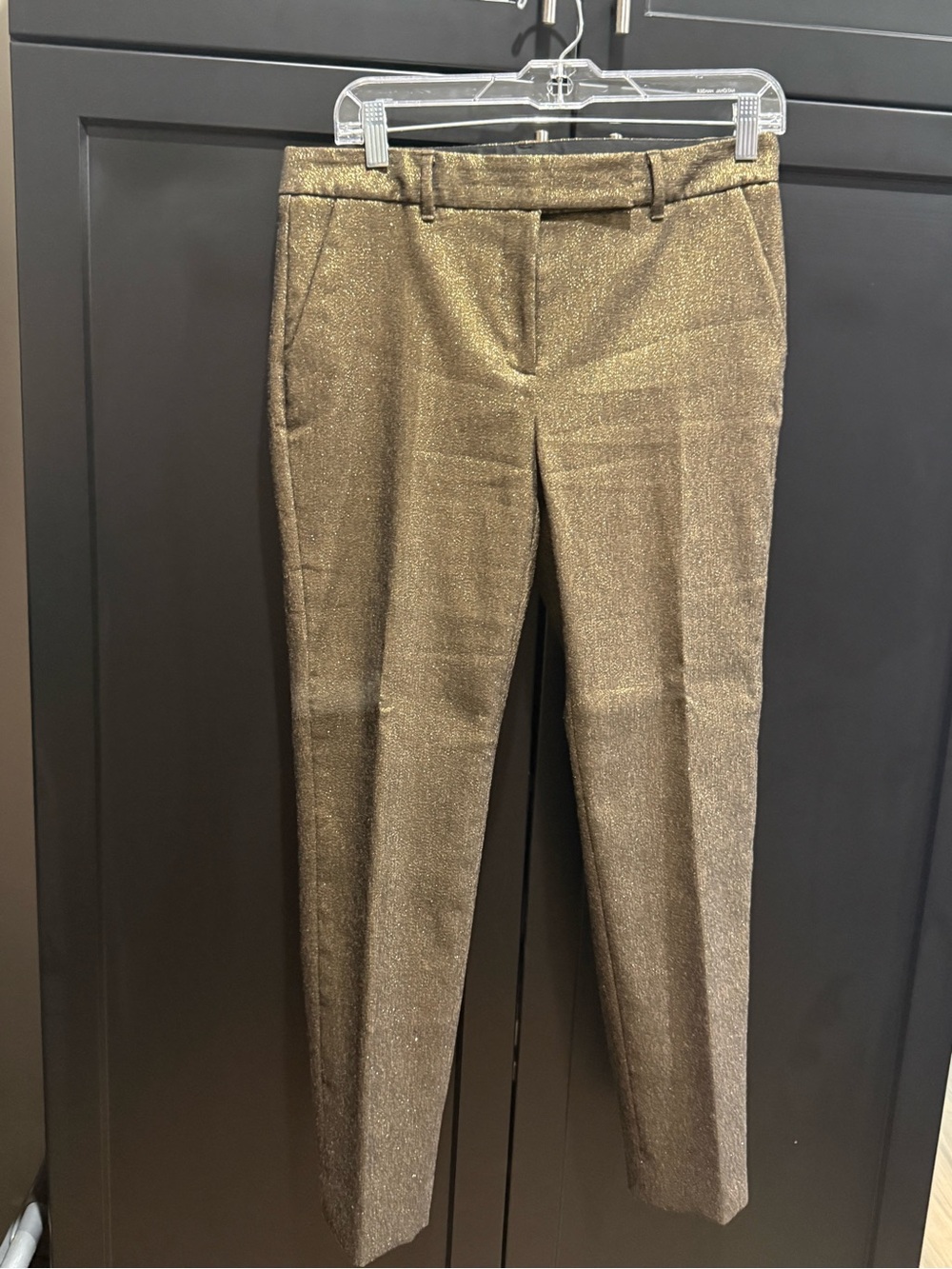 White House Black Market Metallic Bronze Ankle Trousers